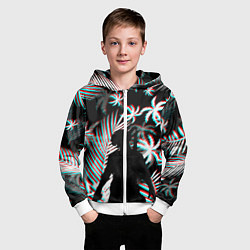 Толстовка на молнии детская Pubg тропики глитч, цвет: 3D-белый — фото 2