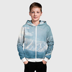 Толстовка на молнии детская Снежный горный хребет светло-голубой, цвет: 3D-белый — фото 2