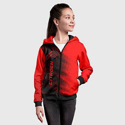 Толстовка на молнии детская Citroen - red gradient по-вертикали, цвет: 3D-черный — фото 2