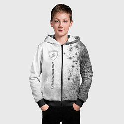 Толстовка на молнии детская Lamborghini - white gradient по-вертикали, цвет: 3D-черный — фото 2