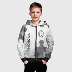 Толстовка на молнии детская Among Us - white gradient вертикально, цвет: 3D-черный — фото 2