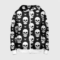 Детская толстовка на молнии Черепной фон