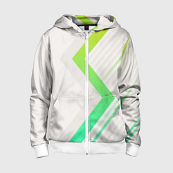 Детская толстовка на молнии Color white line green