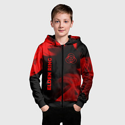 Толстовка на молнии детская Elden Ring - red gradient вертикально, цвет: 3D-черный — фото 2