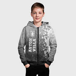 Толстовка на молнии детская Aston Villa - grey gradient по-вертикали, цвет: 3D-черный — фото 2