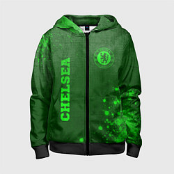 Детская толстовка на молнии Chelsea - green gradient вертикально