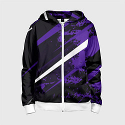Детская толстовка на молнии Color black purple line
