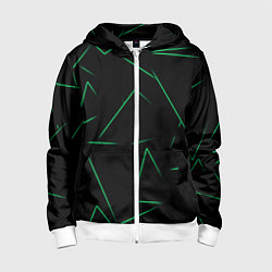Детская толстовка на молнии Color light green line