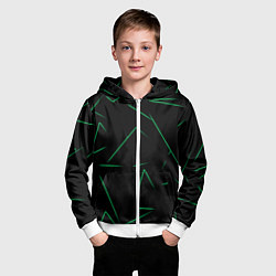 Толстовка на молнии детская Color light green line, цвет: 3D-белый — фото 2