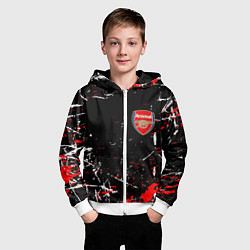 Толстовка на молнии детская Арсенал штрихи красок, цвет: 3D-белый — фото 2