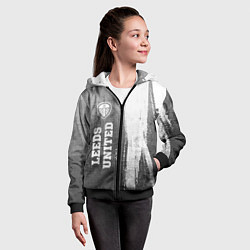 Толстовка на молнии детская Leeds United - grey gradient по-вертикали, цвет: 3D-черный — фото 2