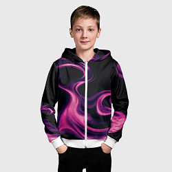 Толстовка на молнии детская Color pink smoke, цвет: 3D-белый — фото 2