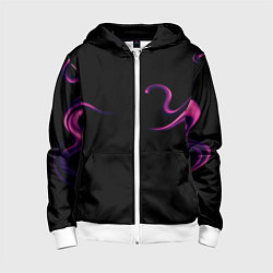 Толстовка на молнии детская Color pink abstraction, цвет: 3D-белый