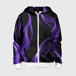 Толстовка на молнии детская Purple abstraction, цвет: 3D-белый