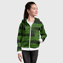 Толстовка на молнии детская The color is green brick, цвет: 3D-белый — фото 2