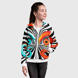 Толстовка на молнии детская Глаз и щупальца, цвет: 3D-белый — фото 2