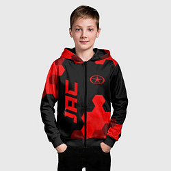 Толстовка на молнии детская JAC - red gradient вертикально, цвет: 3D-черный — фото 2
