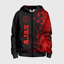 Толстовка на молнии детская Ajax - red gradient по-вертикали, цвет: 3D-черный