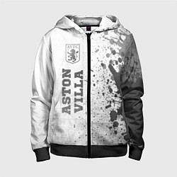 Толстовка на молнии детская Aston Villa - white gradient по-вертикали, цвет: 3D-черный