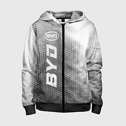 Толстовка на молнии детская BYD - grey gradient по-вертикали, цвет: 3D-черный