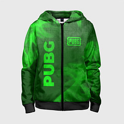 Толстовка на молнии детская PUBG - green gradient вертикально, цвет: 3D-черный