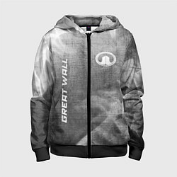 Толстовка на молнии детская Great Wall - grey gradient вертикально, цвет: 3D-черный