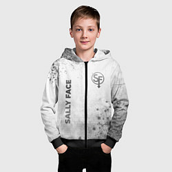 Толстовка на молнии детская Sally Face - white gradient вертикально, цвет: 3D-черный — фото 2
