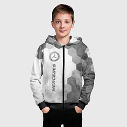 Толстовка на молнии детская Mercedes - white gradient по-вертикали, цвет: 3D-черный — фото 2