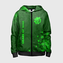 Детская толстовка на молнии Gears of War - green gradient вертикально