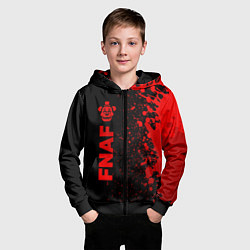 Толстовка на молнии детская FNAF - red gradient по-вертикали, цвет: 3D-черный — фото 2