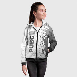 Толстовка на молнии детская PUBG - white gradient по-вертикали, цвет: 3D-черный — фото 2