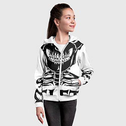 Толстовка на молнии детская Skeleton череп, цвет: 3D-белый — фото 2