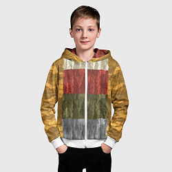 Толстовка на молнии детская Цветной узор абстрактная графика, цвет: 3D-белый — фото 2
