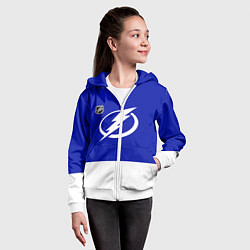 Толстовка на молнии детская Тампа Бэй Лайтнинг хоккей, цвет: 3D-белый — фото 2