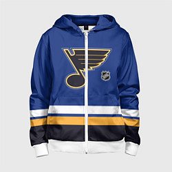 Толстовка на молнии детская Сент Луис Блюз хоккей, цвет: 3D-белый
