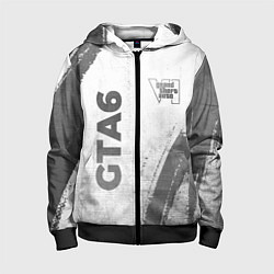Толстовка на молнии детская GTA6 - white gradient вертикально, цвет: 3D-черный