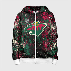 Толстовка на молнии детская Minnesota Wild NHL black, цвет: 3D-белый