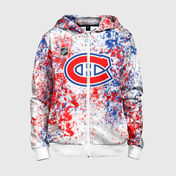 Толстовка на молнии детская Montreal Canadiens NHL white, цвет: 3D-белый