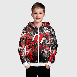 Толстовка на молнии детская New Jersey Devils NHL black, цвет: 3D-белый — фото 2