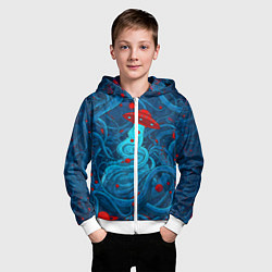 Толстовка на молнии детская Контакт с хаосом, цвет: 3D-белый — фото 2