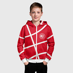 Толстовка на молнии детская Atlanta Hawks NBA team, цвет: 3D-белый — фото 2