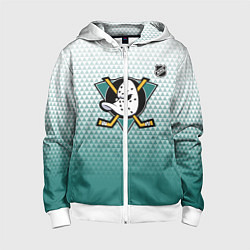 Детская толстовка на молнии Анахайм Дакс - зеленая геометрия