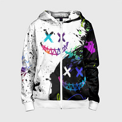 Детская толстовка на молнии Неоновые брызги - жуткие улыбки