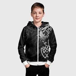 Толстовка на молнии детская Верные спутники Одина, цвет: 3D-белый — фото 2