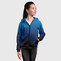 Толстовка на молнии детская Из голубого в чёрный градиент с точками, цвет: 3D-черный — фото 2