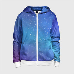 Толстовка на молнии детская Ночное сияние, цвет: 3D-белый