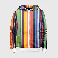 Детская толстовка на молнии Разноцветная полоска