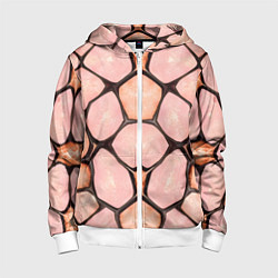 Детская толстовка на молнии Розовые пятна жирафа