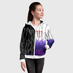 Толстовка на молнии детская Monster energy steel, цвет: 3D-белый — фото 2