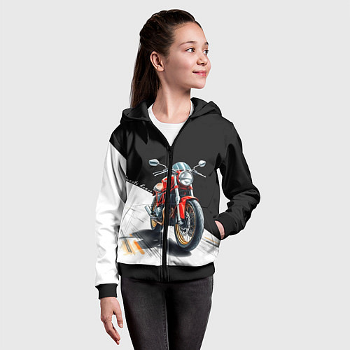Детская толстовка на молнии Ducati Racer / 3D-Черный – фото 4